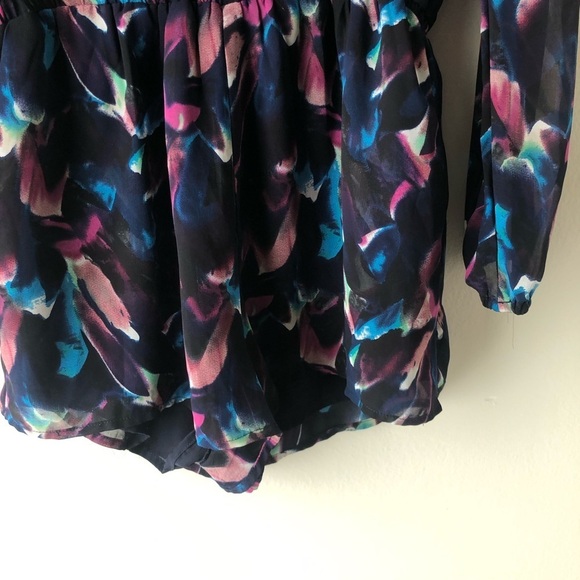 Lucca Couture Navy Abstract Print Shorts Romper - Picture 3 of 9